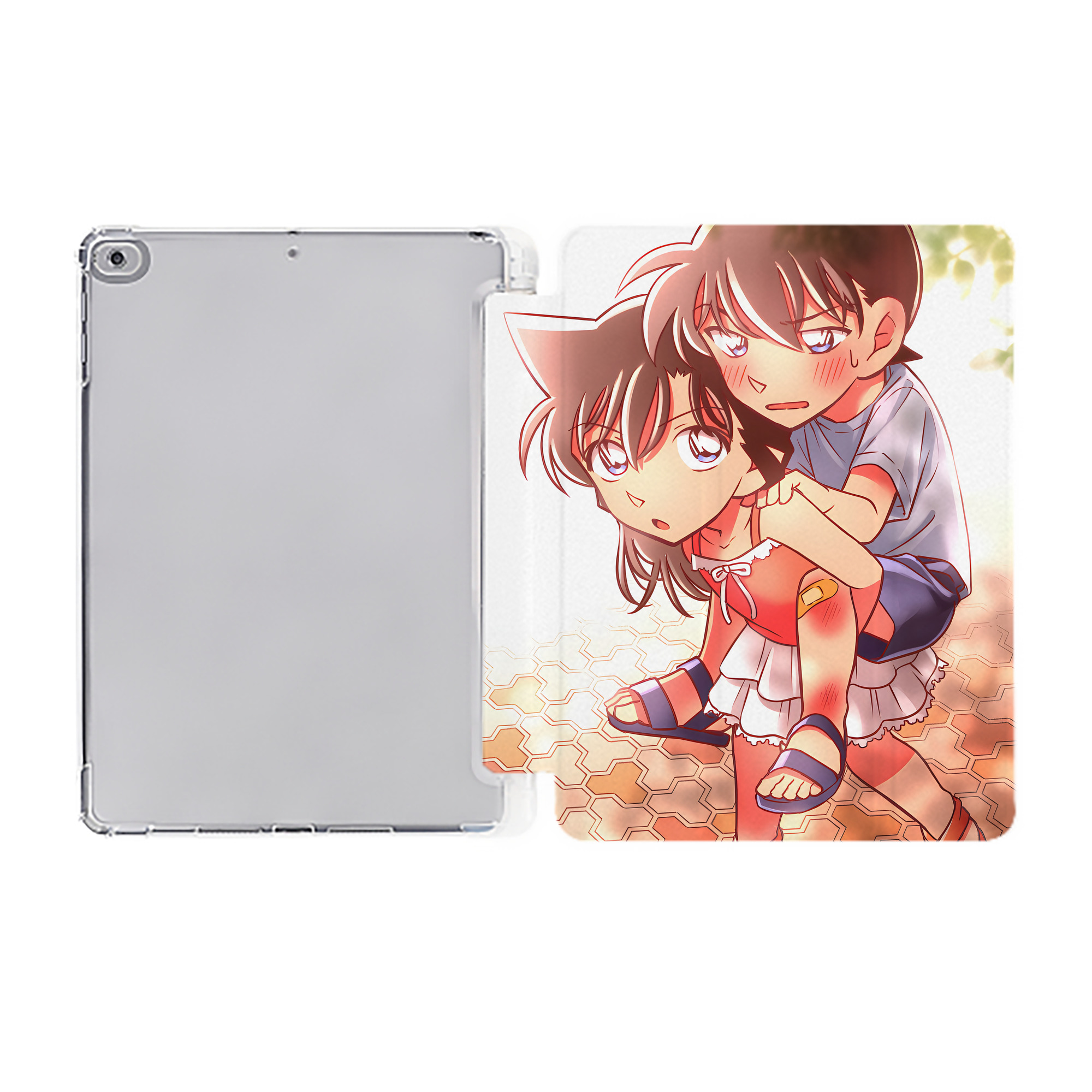 （画像用） 名探偵コナン Detective Conan IPad ケース ペン収納付き 三つ折りスタンド PUレザー×シリコン 対応機種9.5/10.5/10.9インチ